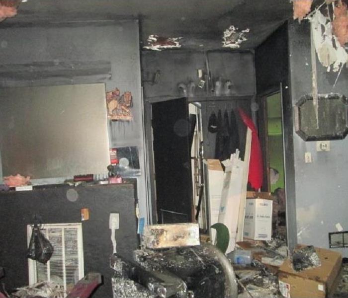 Room damaged by fire